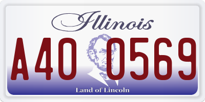 IL license plate A400569