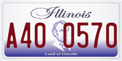 IL license plate A400570