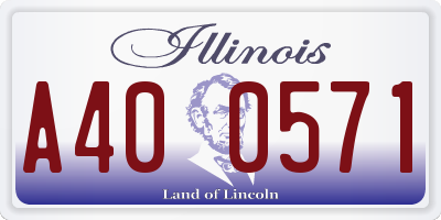 IL license plate A400571