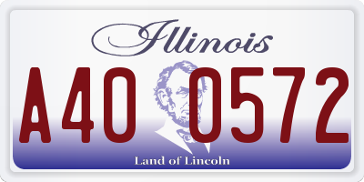 IL license plate A400572