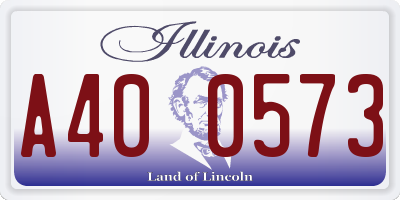 IL license plate A400573