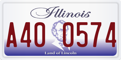 IL license plate A400574