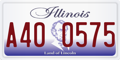 IL license plate A400575