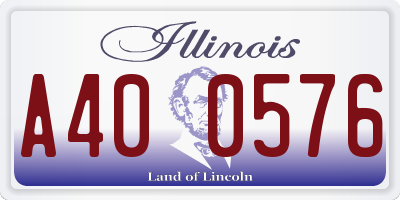 IL license plate A400576
