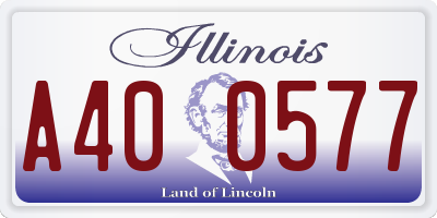 IL license plate A400577