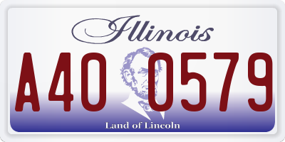 IL license plate A400579