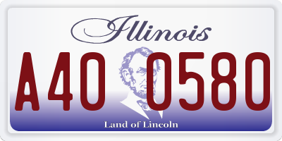 IL license plate A400580