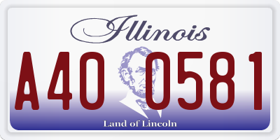 IL license plate A400581