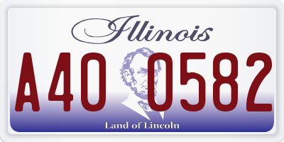 IL license plate A400582