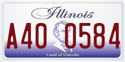 IL license plate A400584