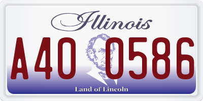 IL license plate A400586