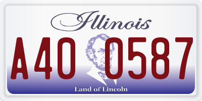 IL license plate A400587