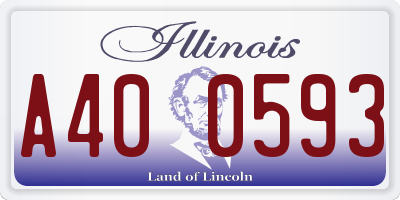 IL license plate A400593