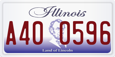 IL license plate A400596