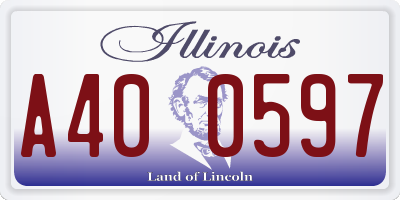 IL license plate A400597