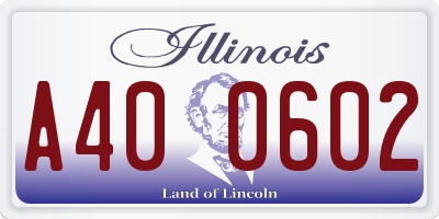 IL license plate A400602