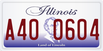 IL license plate A400604