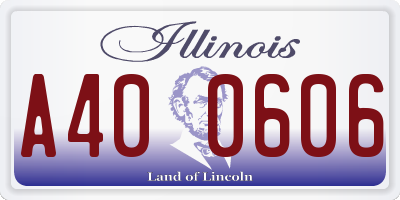 IL license plate A400606
