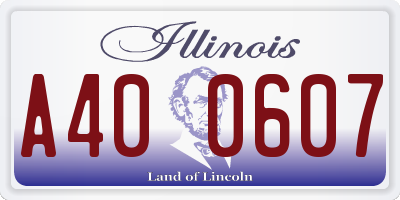 IL license plate A400607