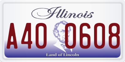 IL license plate A400608