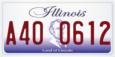 IL license plate A400612