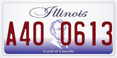 IL license plate A400613