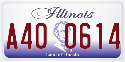 IL license plate A400614