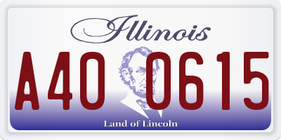 IL license plate A400615