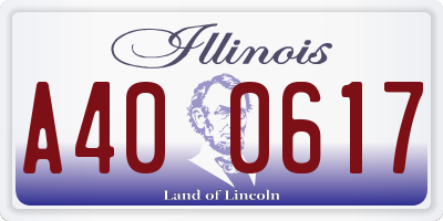 IL license plate A400617