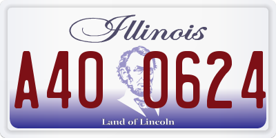 IL license plate A400624