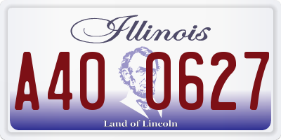 IL license plate A400627