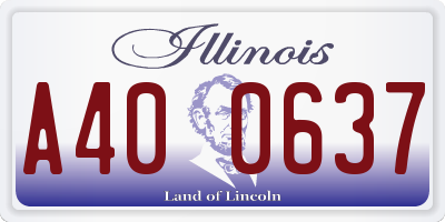 IL license plate A400637
