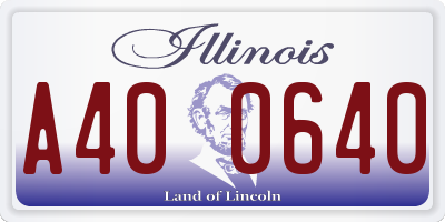 IL license plate A400640