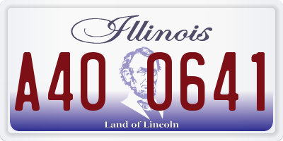 IL license plate A400641