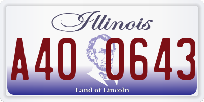 IL license plate A400643