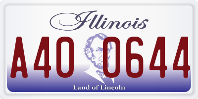 IL license plate A400644