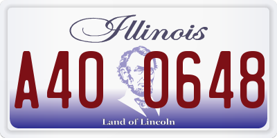 IL license plate A400648