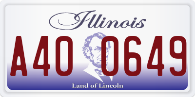 IL license plate A400649