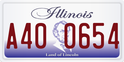 IL license plate A400654