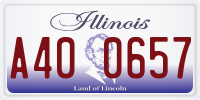 IL license plate A400657
