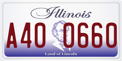 IL license plate A400660