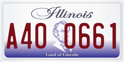 IL license plate A400661