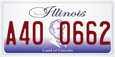 IL license plate A400662