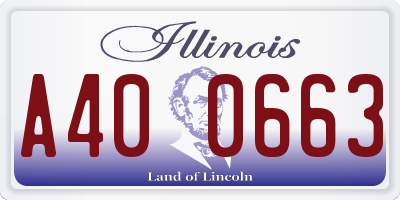 IL license plate A400663