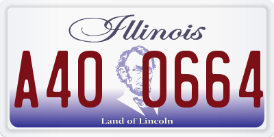IL license plate A400664