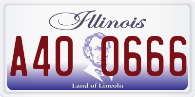 IL license plate A400666