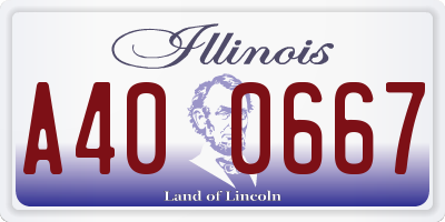 IL license plate A400667