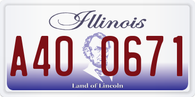 IL license plate A400671
