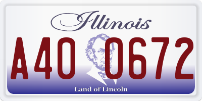 IL license plate A400672