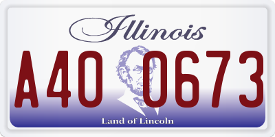 IL license plate A400673